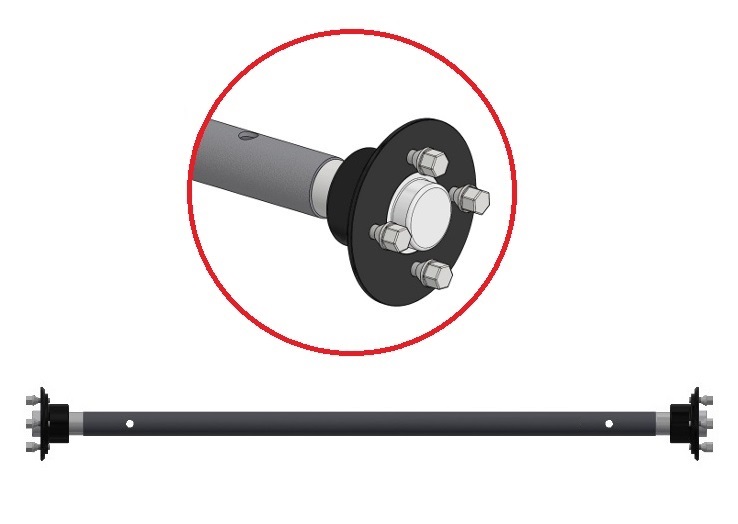 Оси рессорные без тормоза